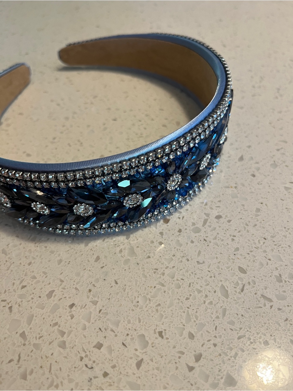 Embellished Blue Crystal Headband - Picture 8 of 10